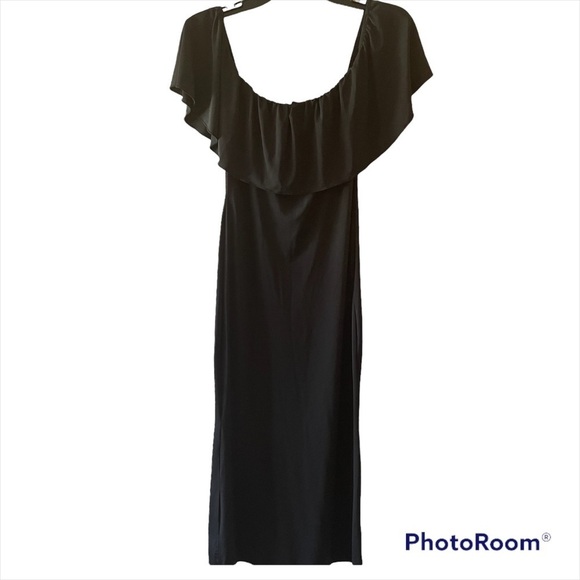 Black Autumn Shoulder Dress - Picture 3 of 5